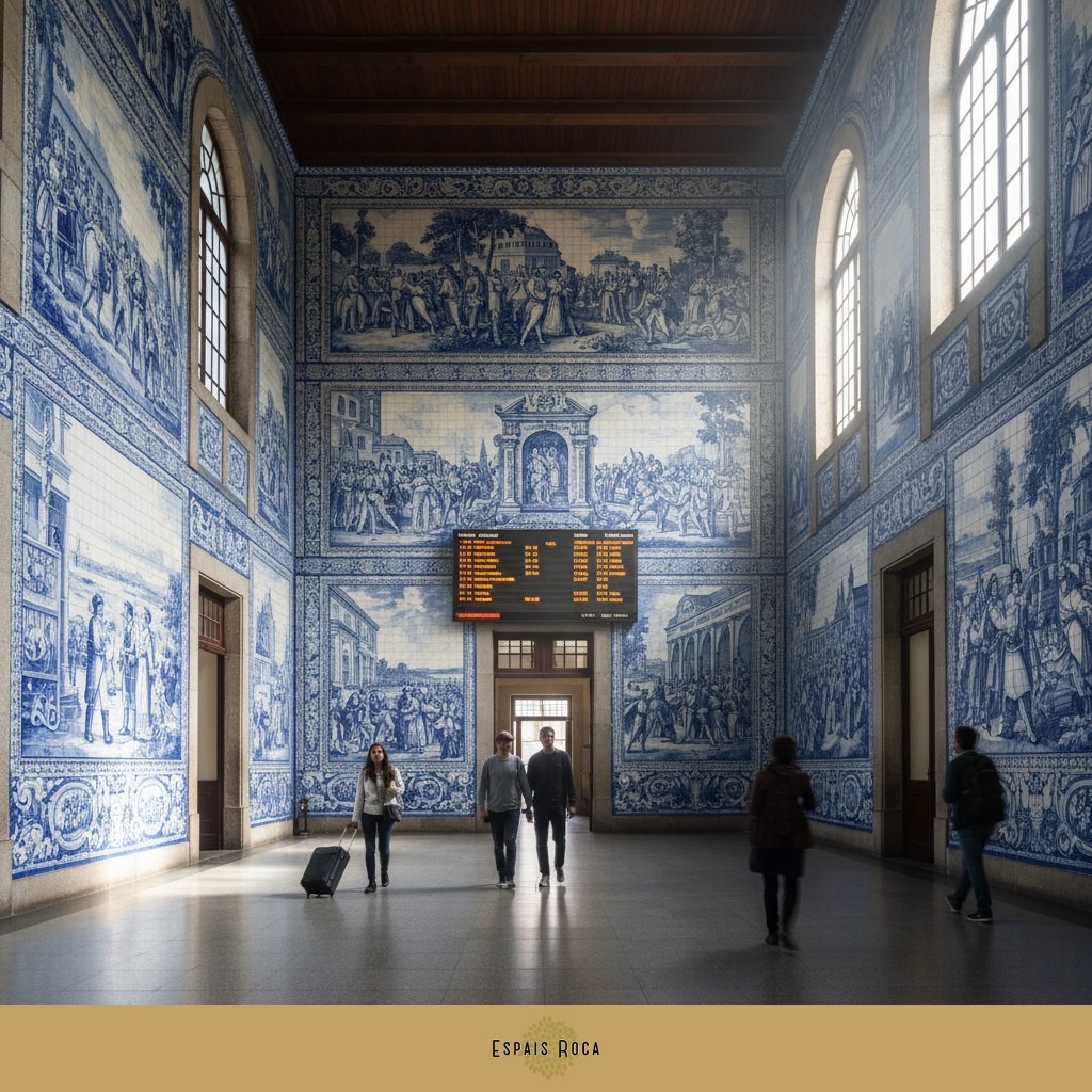 Azulejo tiles in São Bento railway station