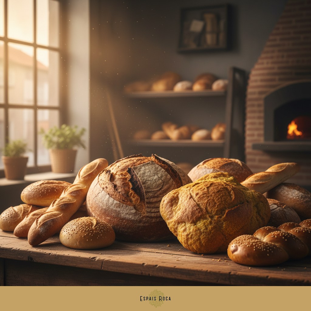 Portuguese artisan breads on a wooden table