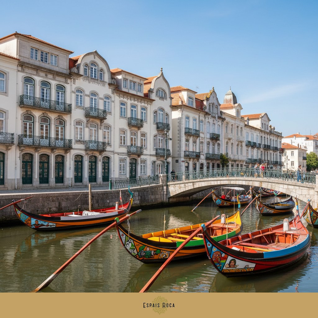 Moliceiro boats on the canals of Aveiro