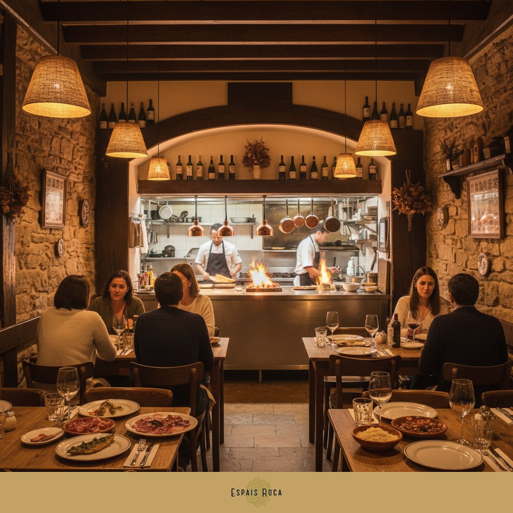 Intimate Porto restaurant interior at evening service
