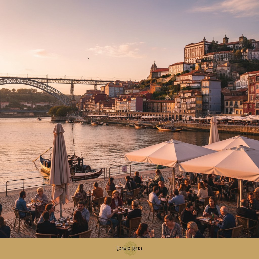The colourful Ribeira waterfront with the Dom Luís bridge