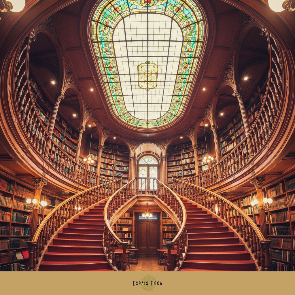 Inside Livraria Lello bookshop