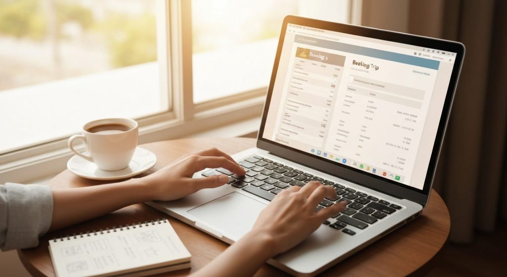 Booking Holiday Laptop Coffee