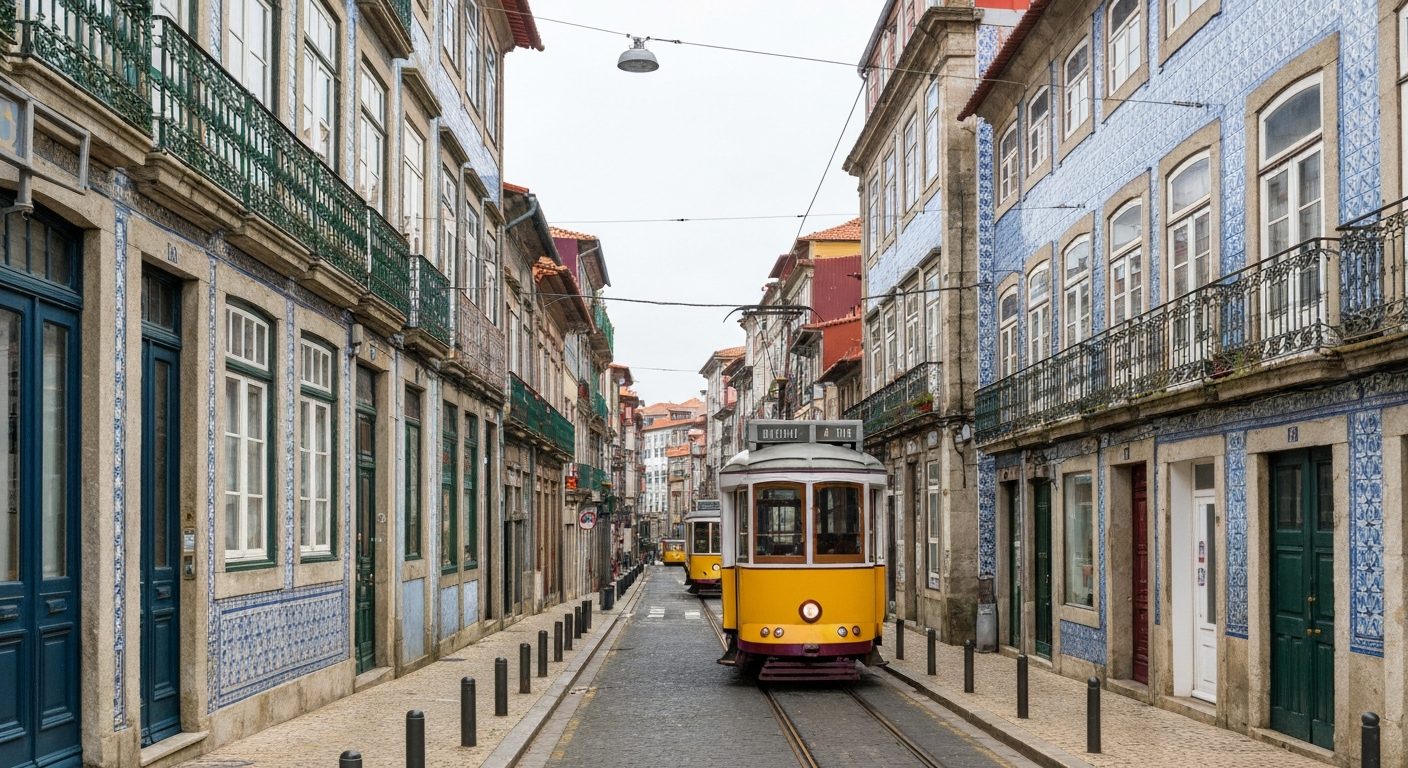 Porto Azulejo Street Tram