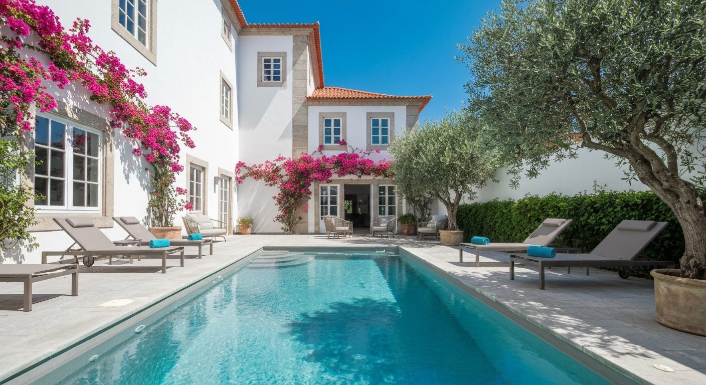 Private villa pool in central Porto