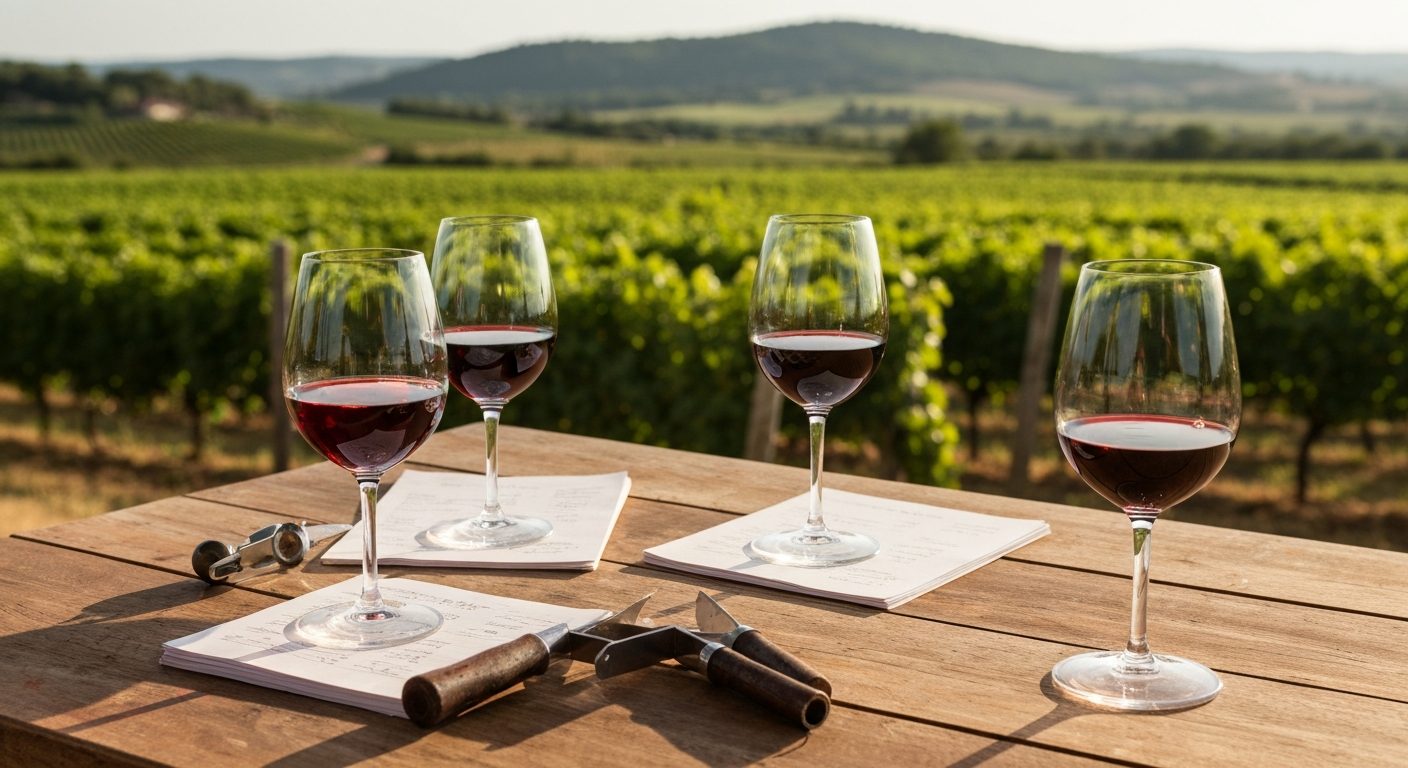 Wine Tasting Glasses Table